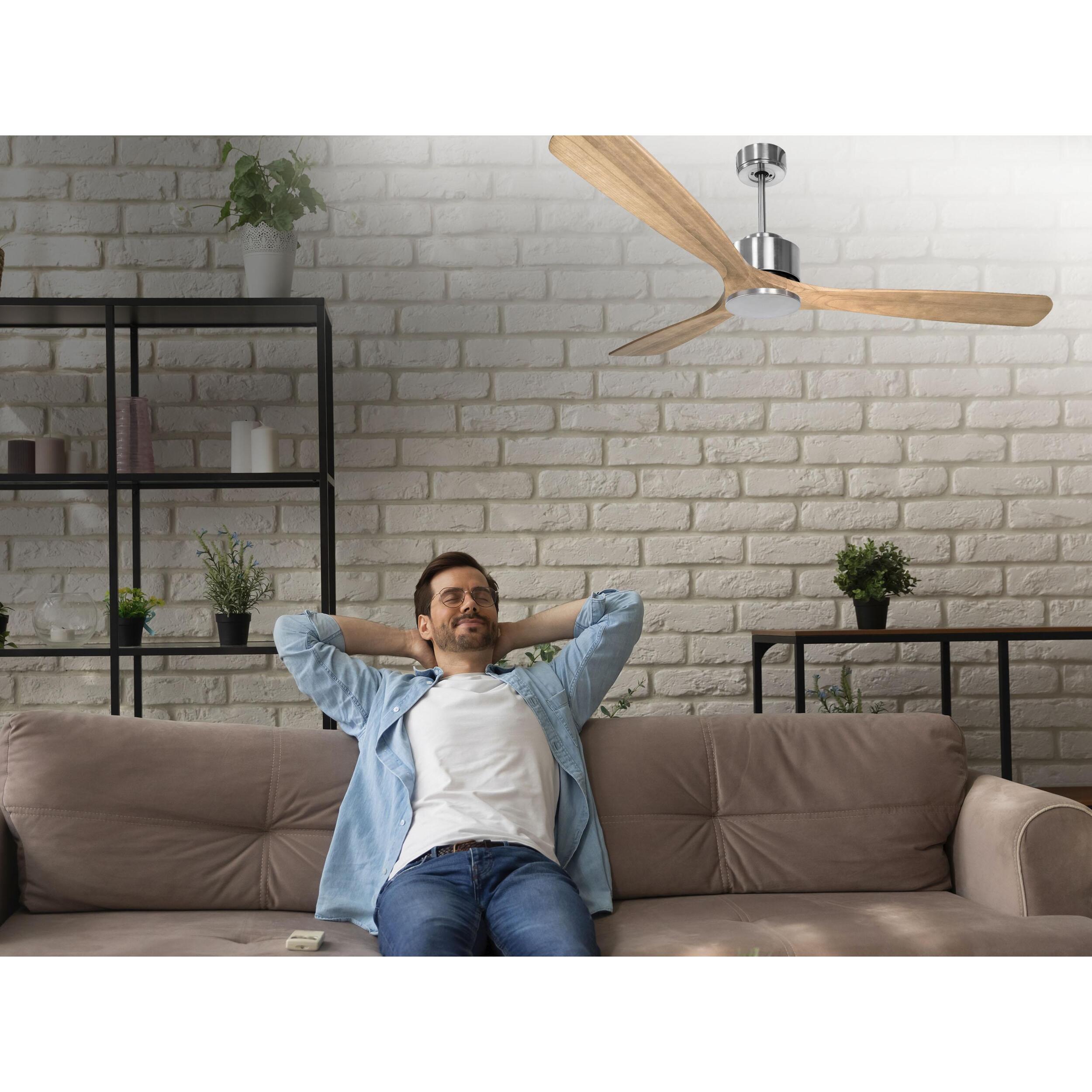 Ventilateur de plafond Réversible  Thermostat Wifi Moteur à courant continu Toits en pente Télécommande Hypersilence Mémoire Shopify Vendible (AUTOMATIQUE) 40   W argent