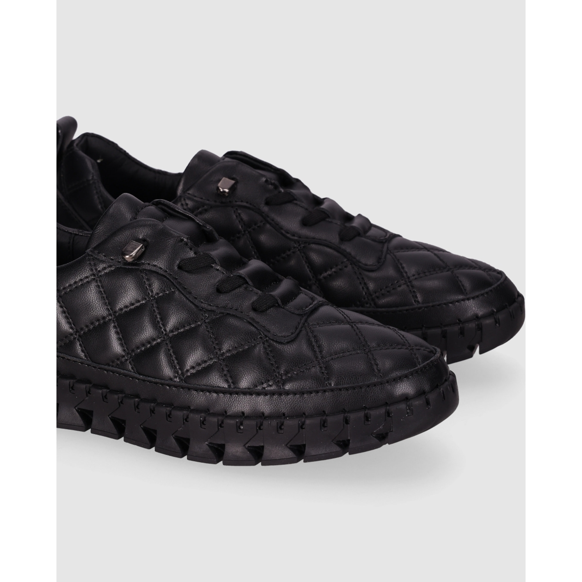 Deportivos de Piel - Negro - Tacón: Bajo