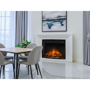 Cheminée électrique 2kW en verre trempé plat avec télécommande et flamme réglable