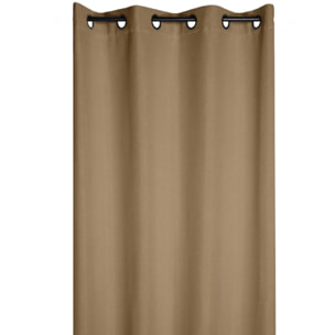 Rideau occultant  -  - Effet tweed - Marron Brun