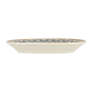 Lot de 6 assiettes de présentation en porcelaine bleue 18,5cm BYZANCE