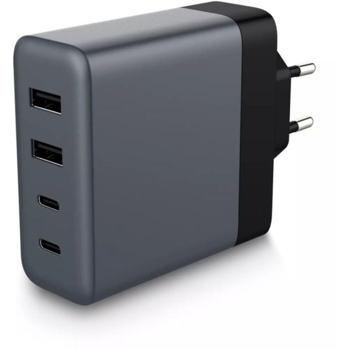 Chargeur secteur ADEQWAT 100W GaN 2 USB + 2 USB-C + Câble USB-C
