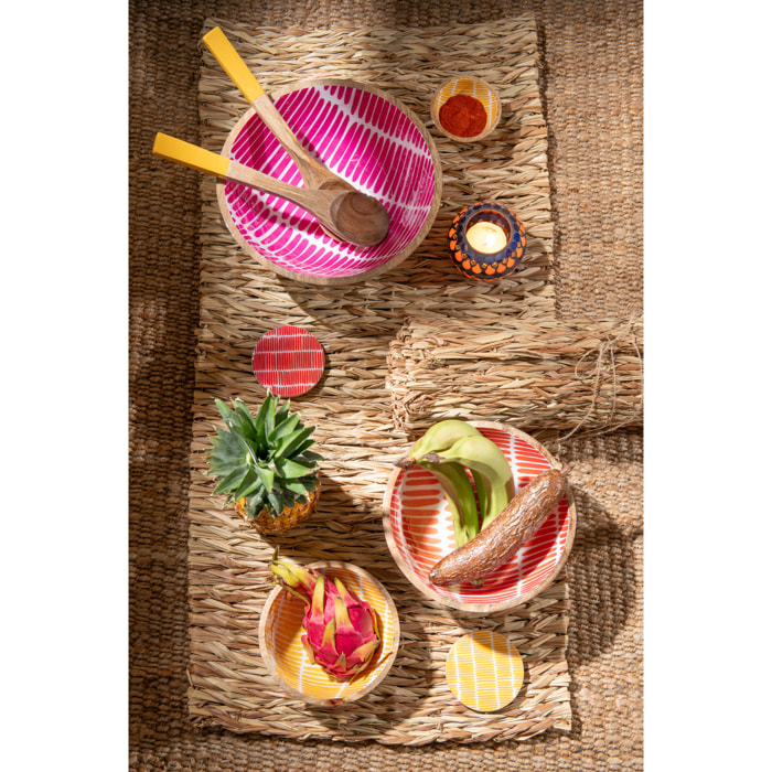 J-Line dessous de verre Mangue - bois - mix - 3 boîtes de 4 pcs