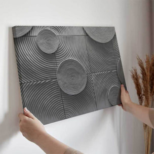 Tableau relief cercles gris Toile imprimée