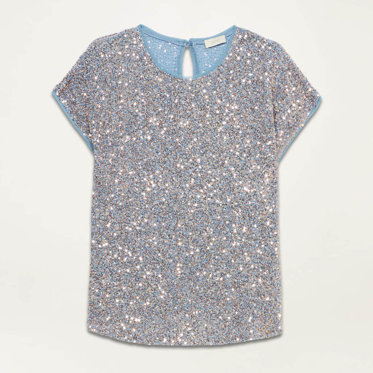 Oltre - Blusa full paillettes - Azzurro