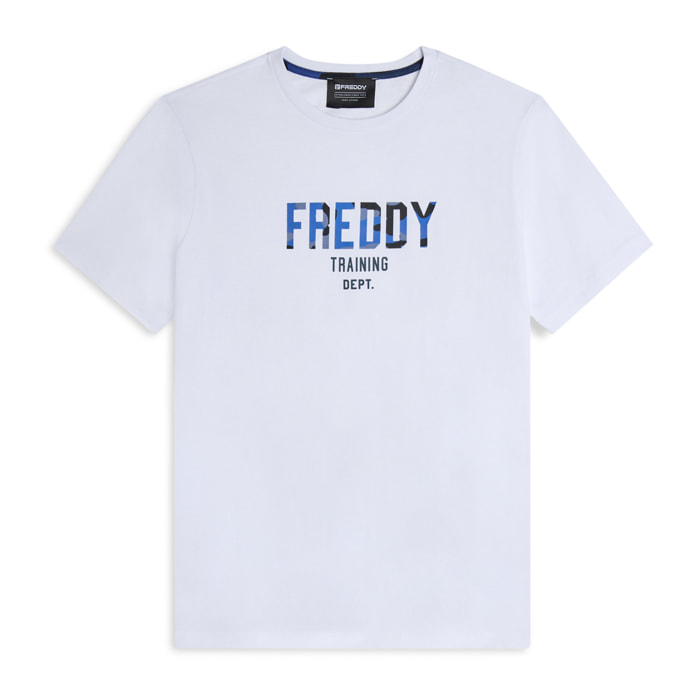 T-shirt comfort fit con maxi logo camouflage