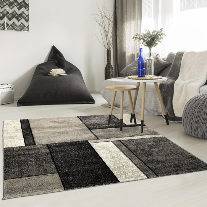 Tapis salon et chambre tissé motif géométrique TUHO