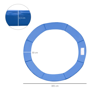 Cubierta de Protección Acolchada Borde de Seguridad para Trampolines Cama Elá¡stica con Diá¡metro Ø305 cm Azul
