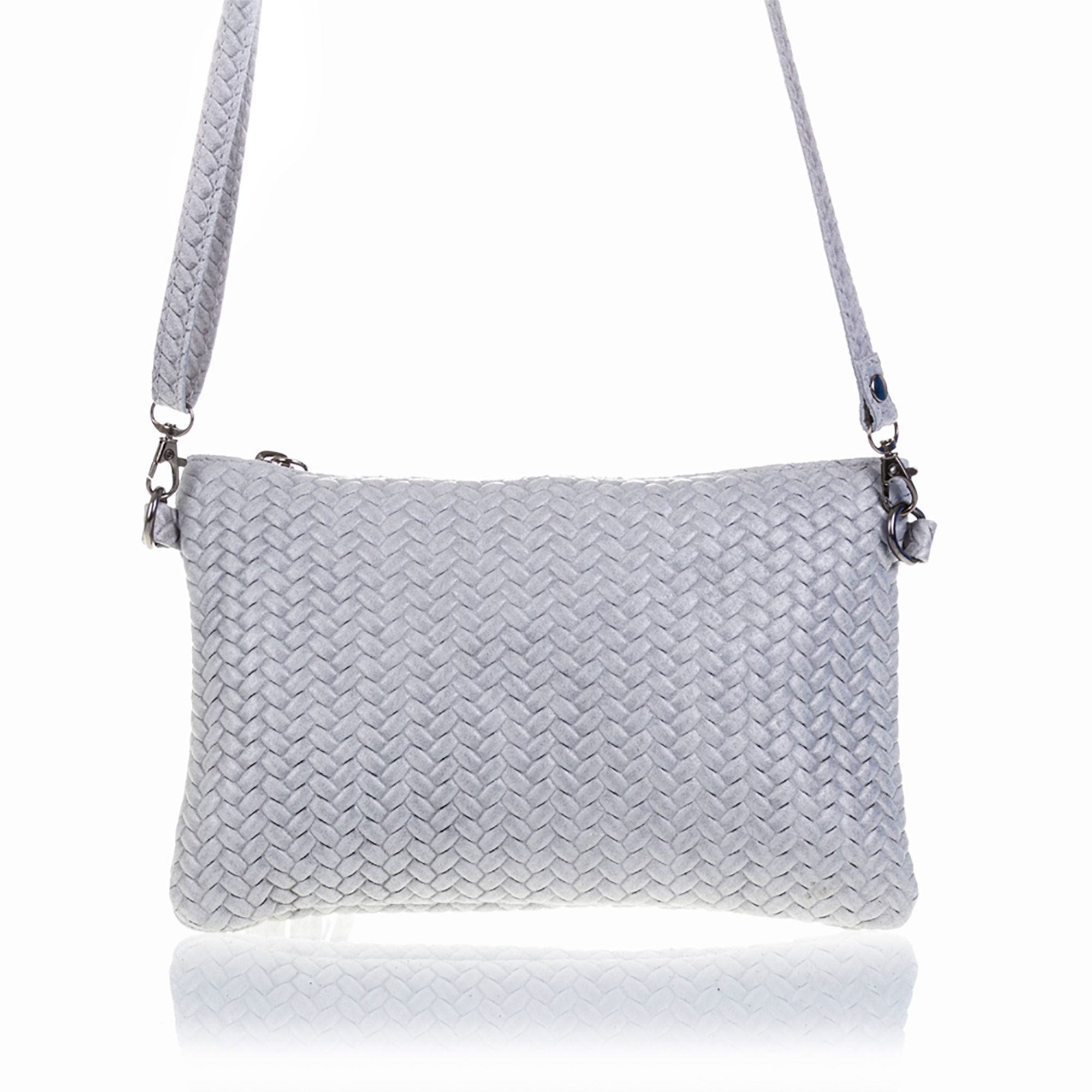 Oleggio Borsa a tracolla Donna.Pelle autentica Camoscio Inciso Zigzag