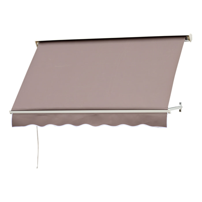 Store banne manuel inclinaison réglable aluminium polyester imperméabilisé 70L x 180l cm taupe clair