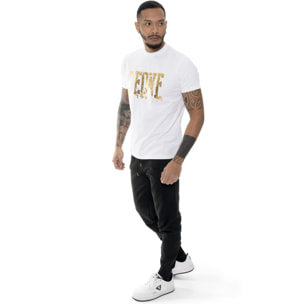 Camiseta de manga corta para hombre "Authentic Gold" con logo dorado