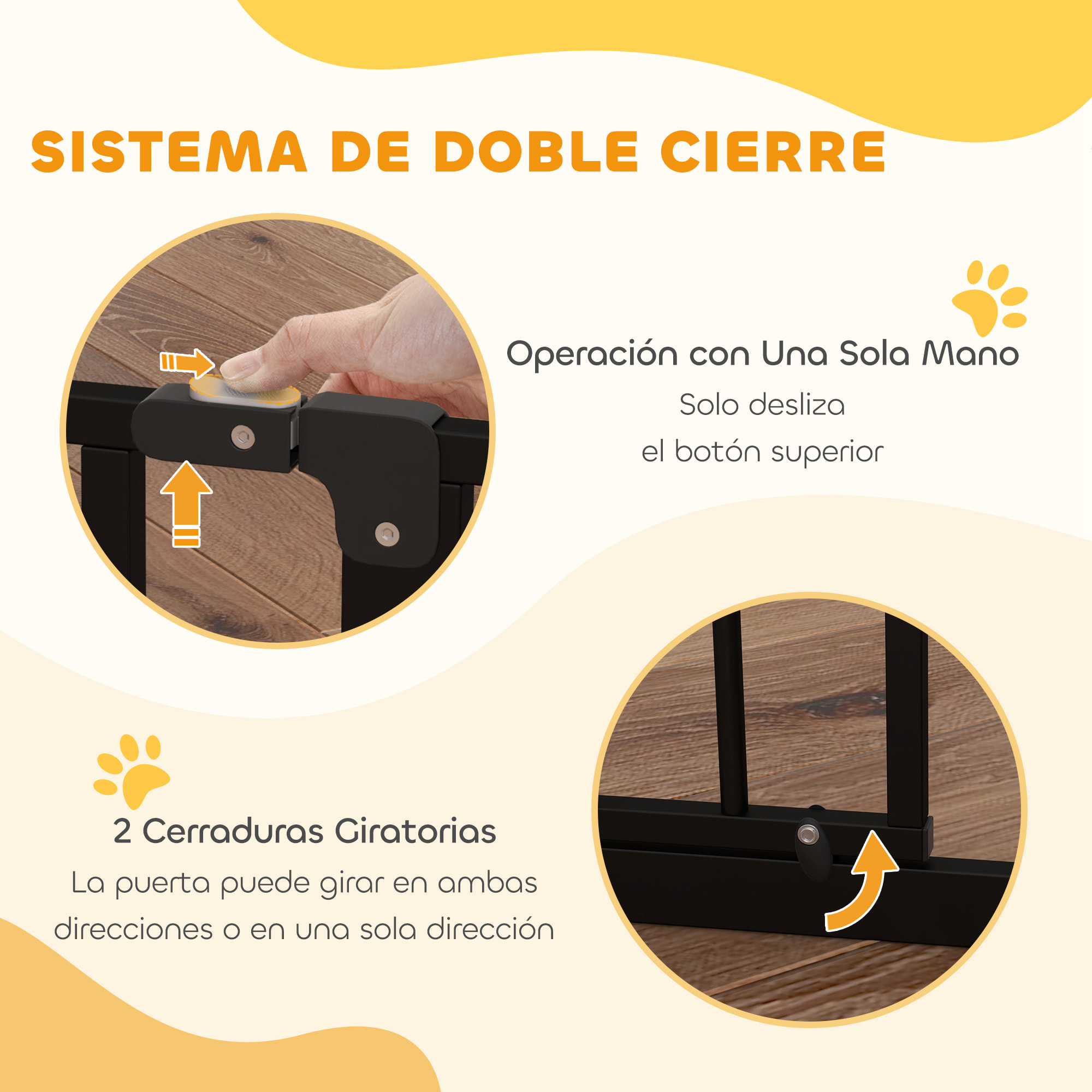 Barrera de Seguridad para Perros Extensible 75-95 cm para Puertas y Escaleras Puerta de Seguridad para Mascotas con Extensiones Montaje a Presión y Doble Bloqueo Negro