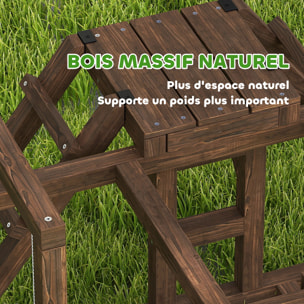 Balançoire - perchoir pour poule, échelles - aire de jeu chicken activity - dim. 82 x 60 x 75 cm - bois cèdre verni