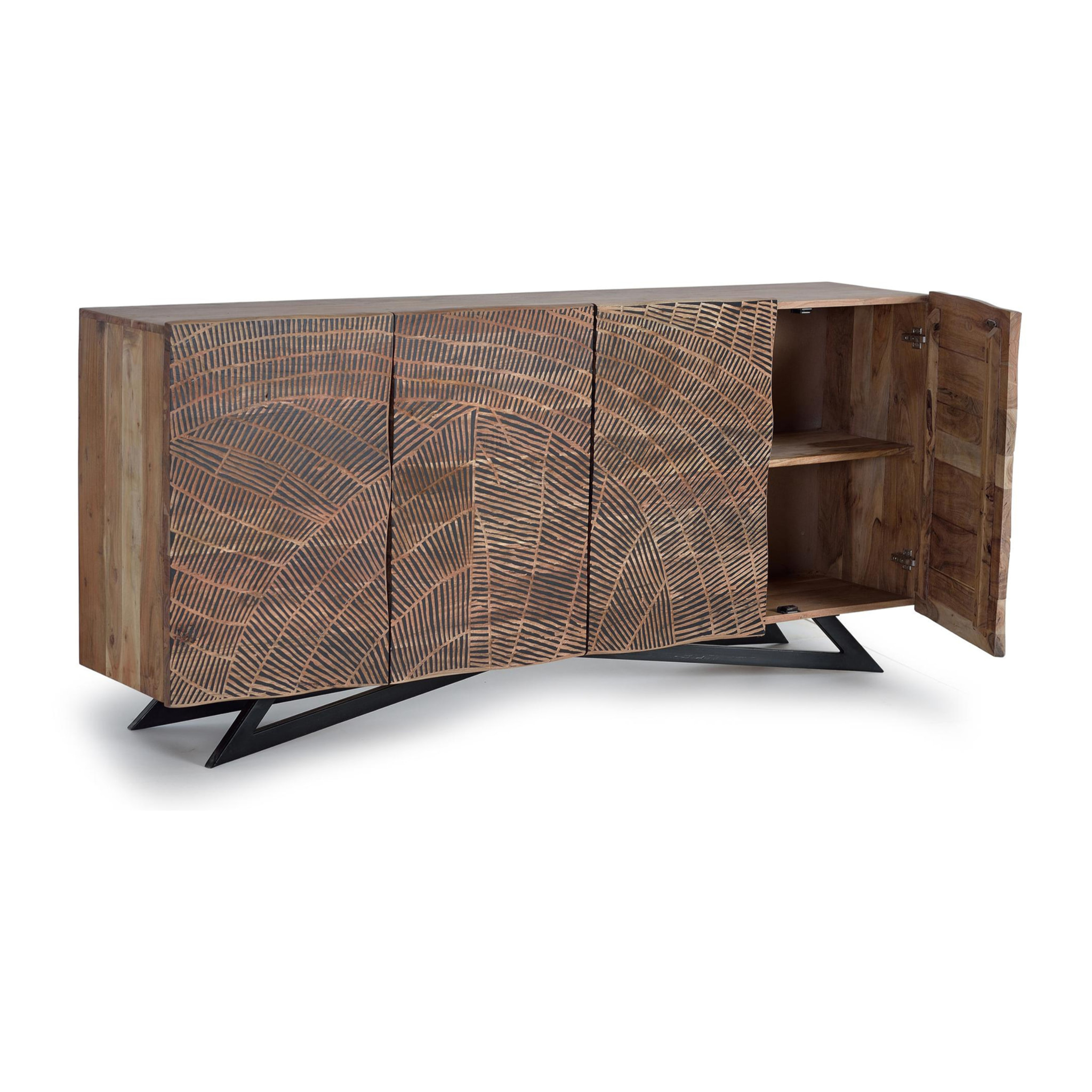 Aparador de Madera de Acacia Estilo Rústico Moderno