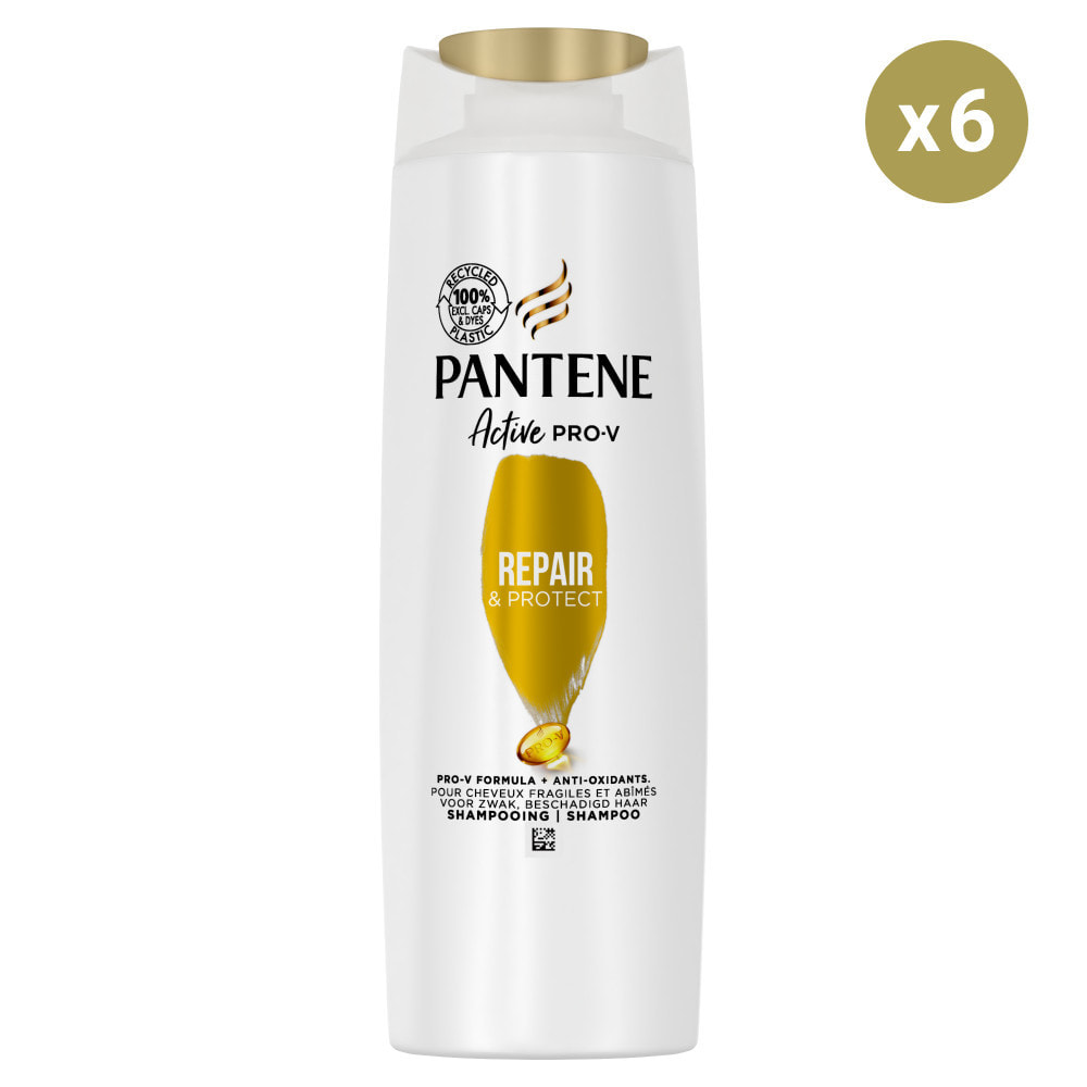 6 Pantene Shampoing Repair & Protect, Pour Cheveux Fragiles et Abîmés, 225ml