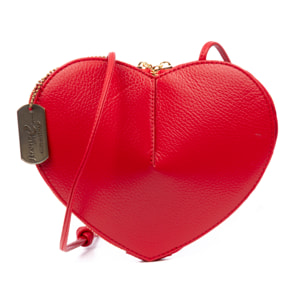 Barbaresco bolso de hombro mujer, con forma de corazón. Piel auténtica Dollaro.