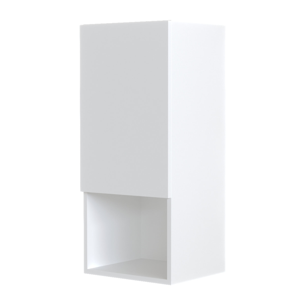 Colonne de rangement blanche - Porte et niche - 35x80x32.5 cm