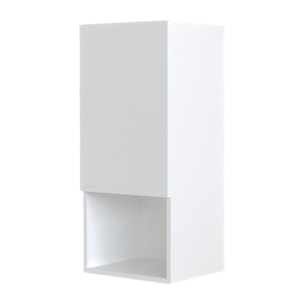 Colonne de rangement blanche - Porte et niche - 35x80x32.5 cm