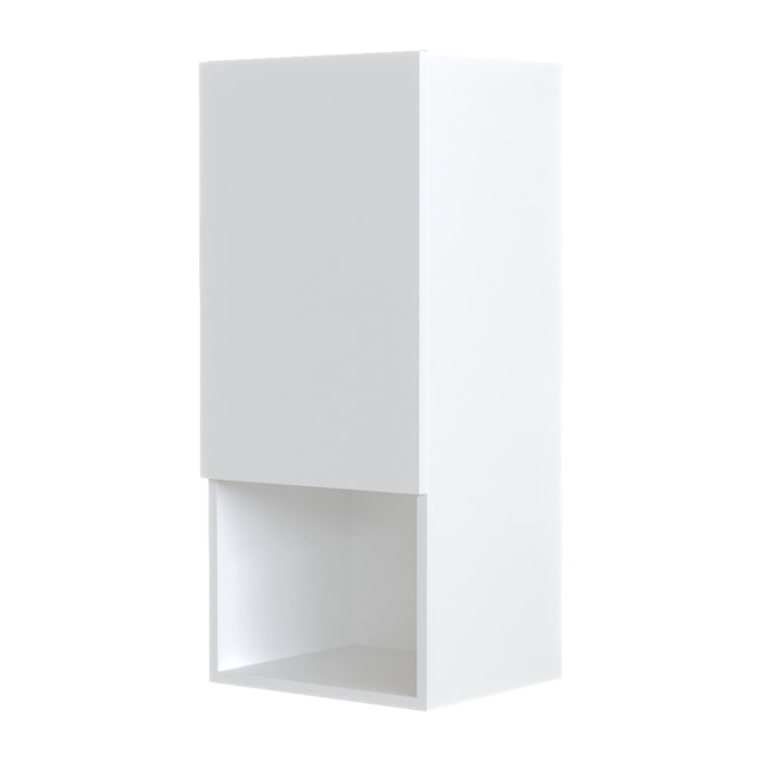 Colonne de rangement blanche - Porte et niche - 35x80x32.5 cm
