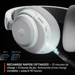 Casque gamer STEELSERIES Arctis Nova 3 XW Blanc