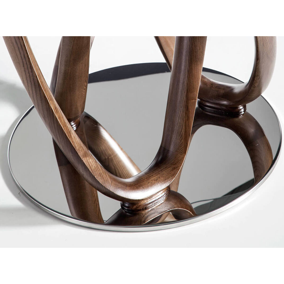 Mesa de cristal y haya