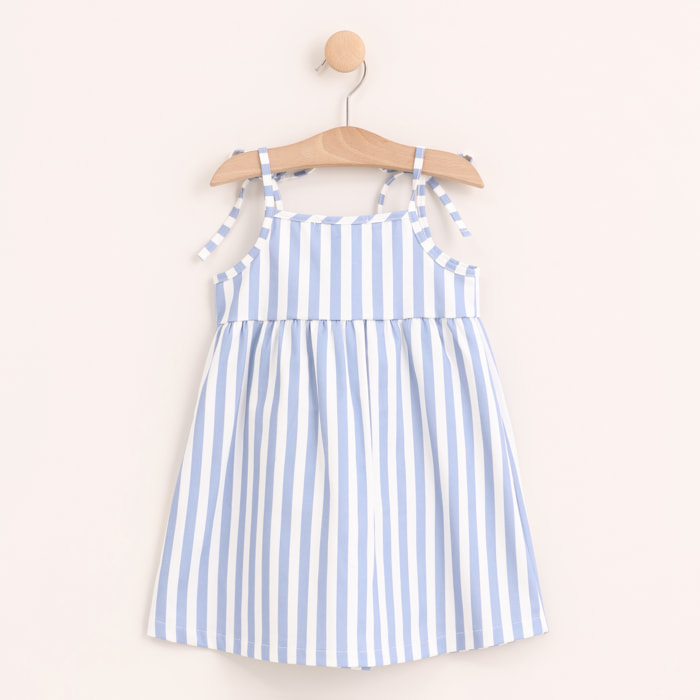 Vestido - 100% algodón - azul y blanco