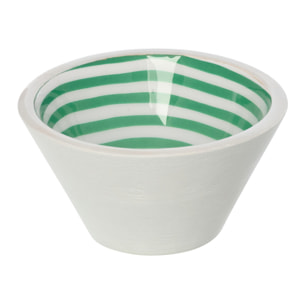 J-Line Bol - bois - vert/blanc - small - 6 pièces