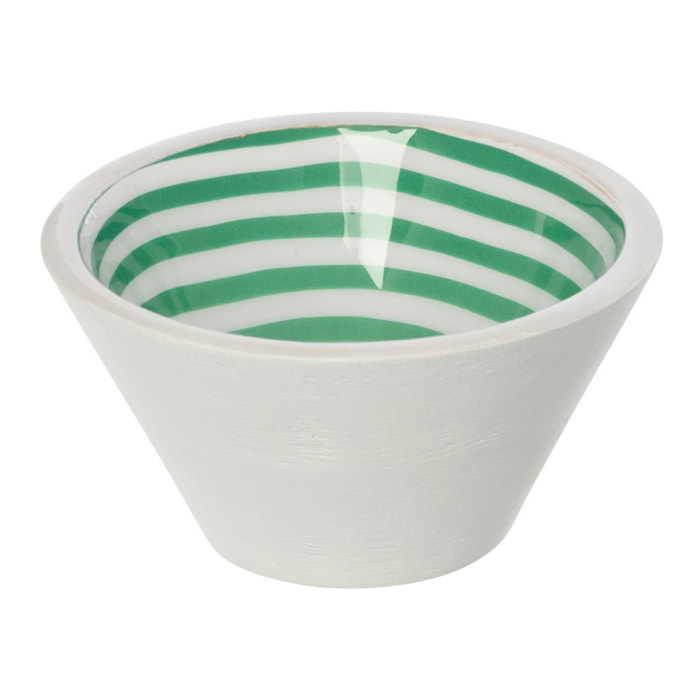 J-Line Bol - bois - vert/blanc - small - 6 pièces