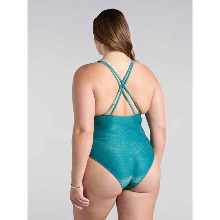 Fiorella Rubino - Bañador de una pieza con control de barriga - Verde