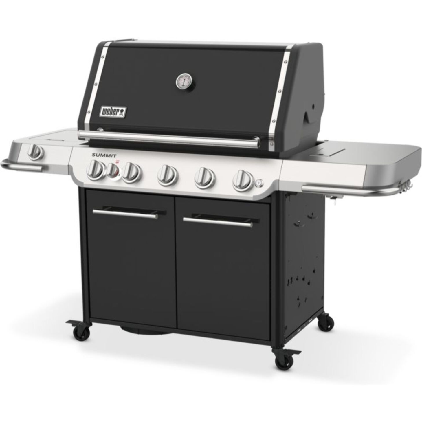 Barbecue gaz WEBER Summit FS38 E black 5 brûleurs sur chariot, 91x49 cm réchaud latéral