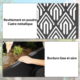 Jardinière avec treillis haut design graphique - jardinière métal époxy noir