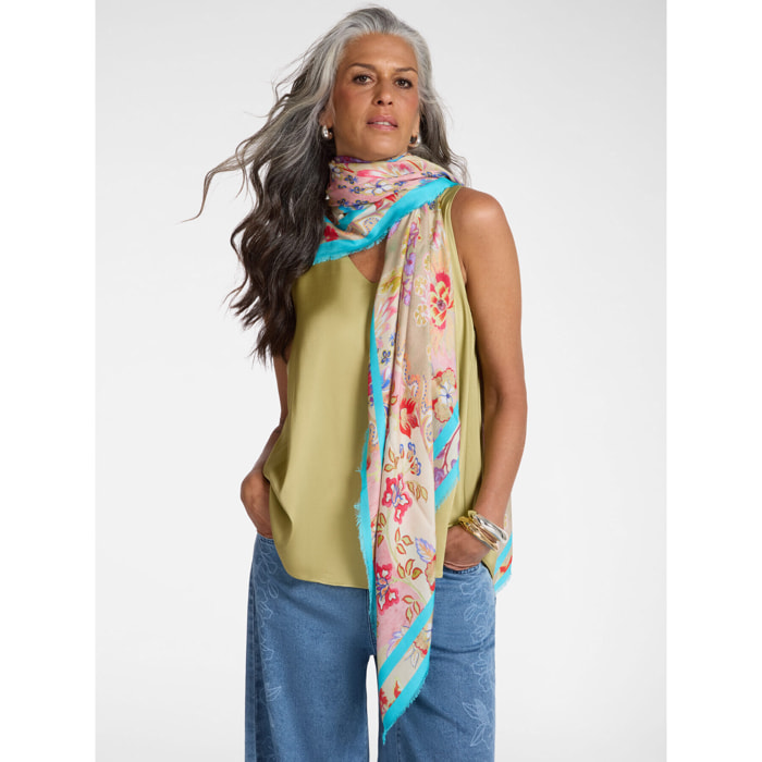 Elena Mirò - Sciarpa in modal stampato - Rosso