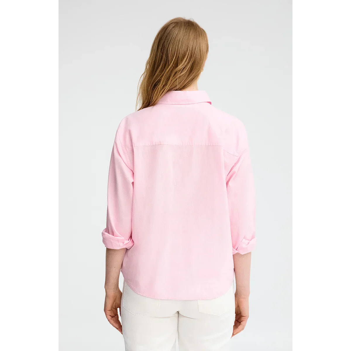 Camisa cotolino rosa de corte holgado y bordado Rigby Go