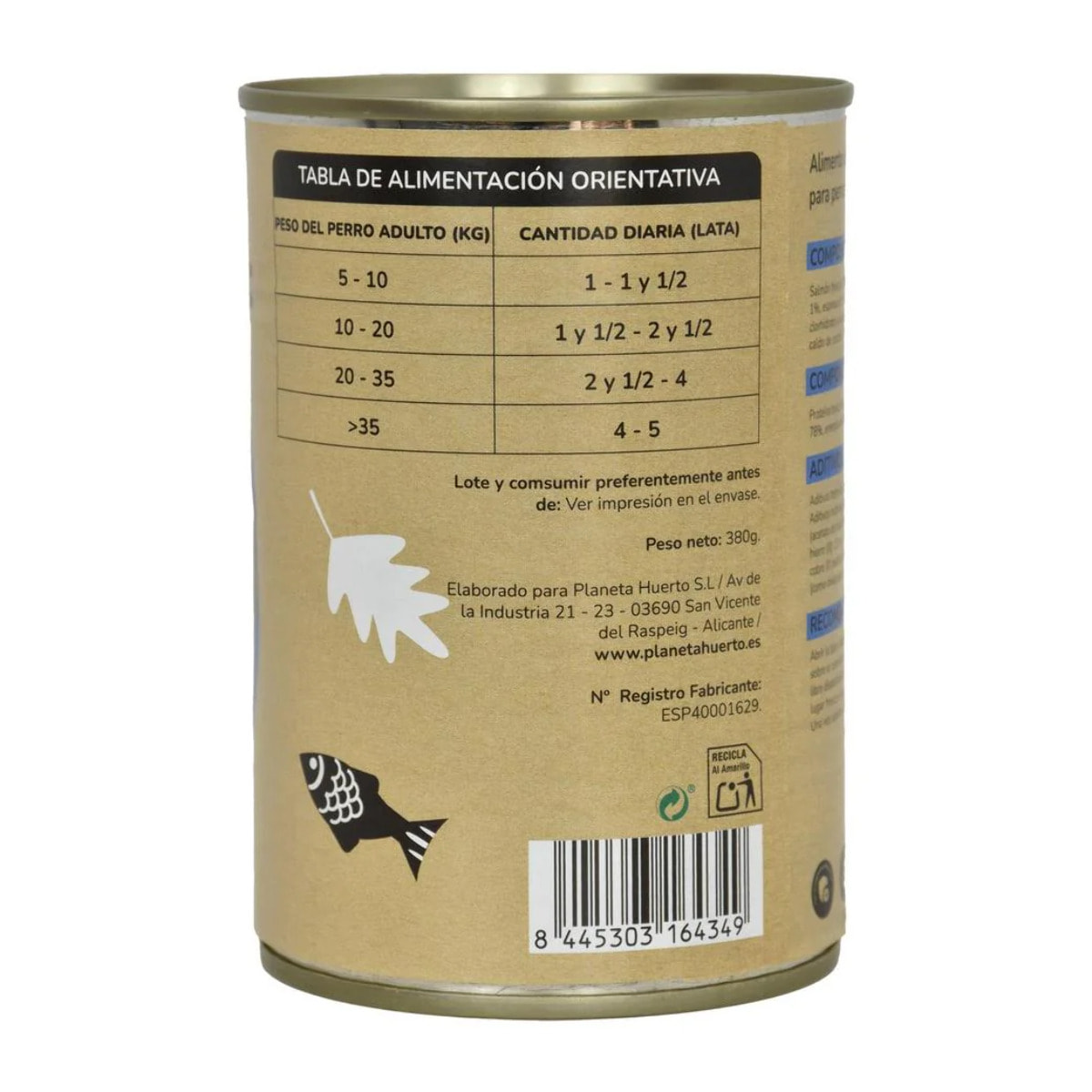 Pack 6 x Comida Húmeda Grain Free Superpremium para perro Salmón Planeta Huerto 380 g