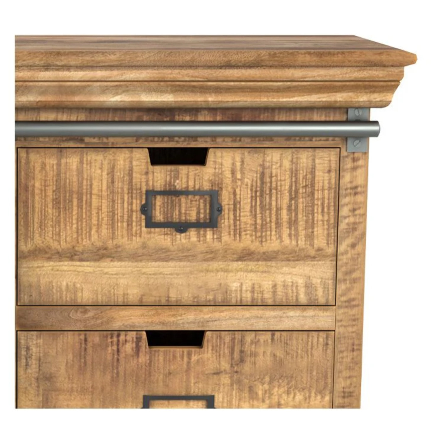 Petit buffet en bois et métal 1 porte 3 tiroirs - Tabuk