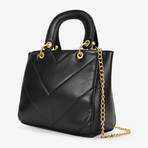 Bolso de mano negro charol