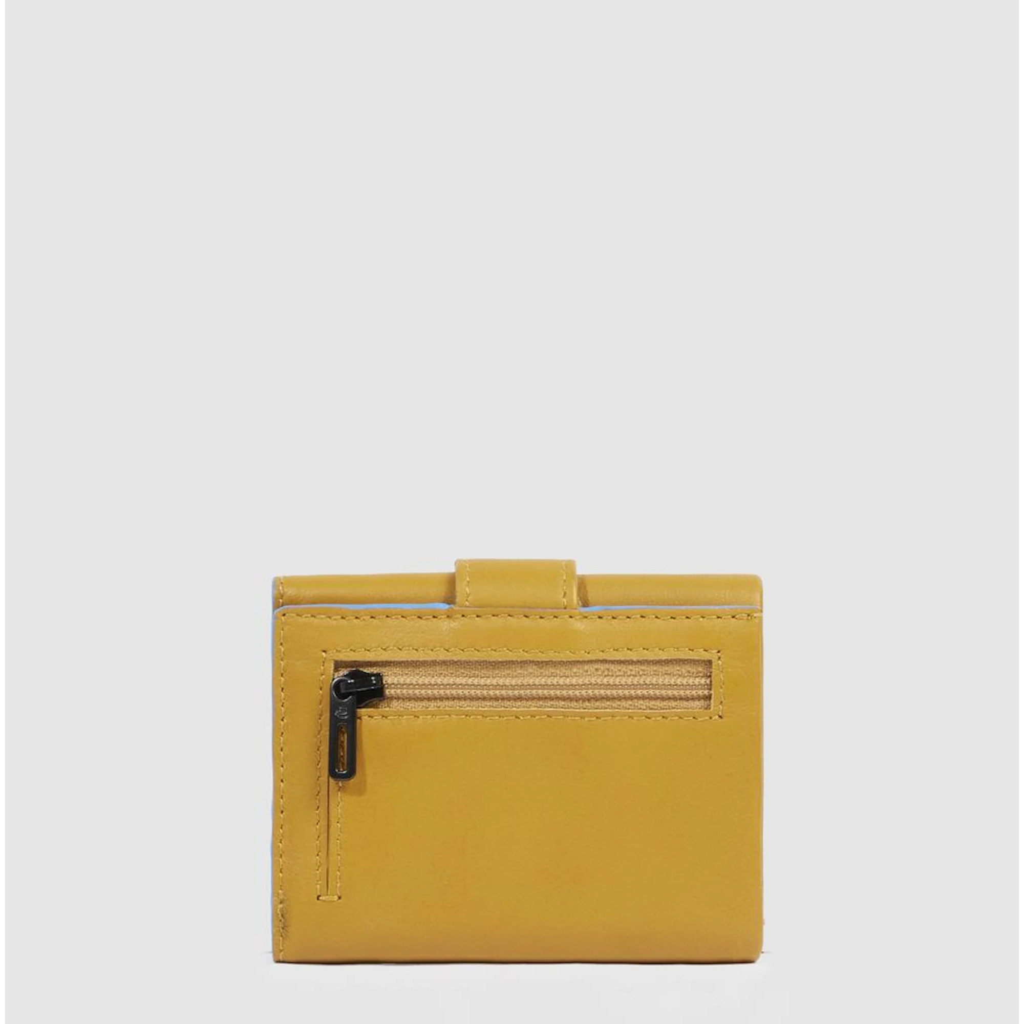 Piquadro Portafogli compatto con porta monete posteriore, porta carte di credito e protezione RFID