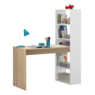 Mesa De Escritorio Con Armario 120x144x50cm Blanco Artik/roble