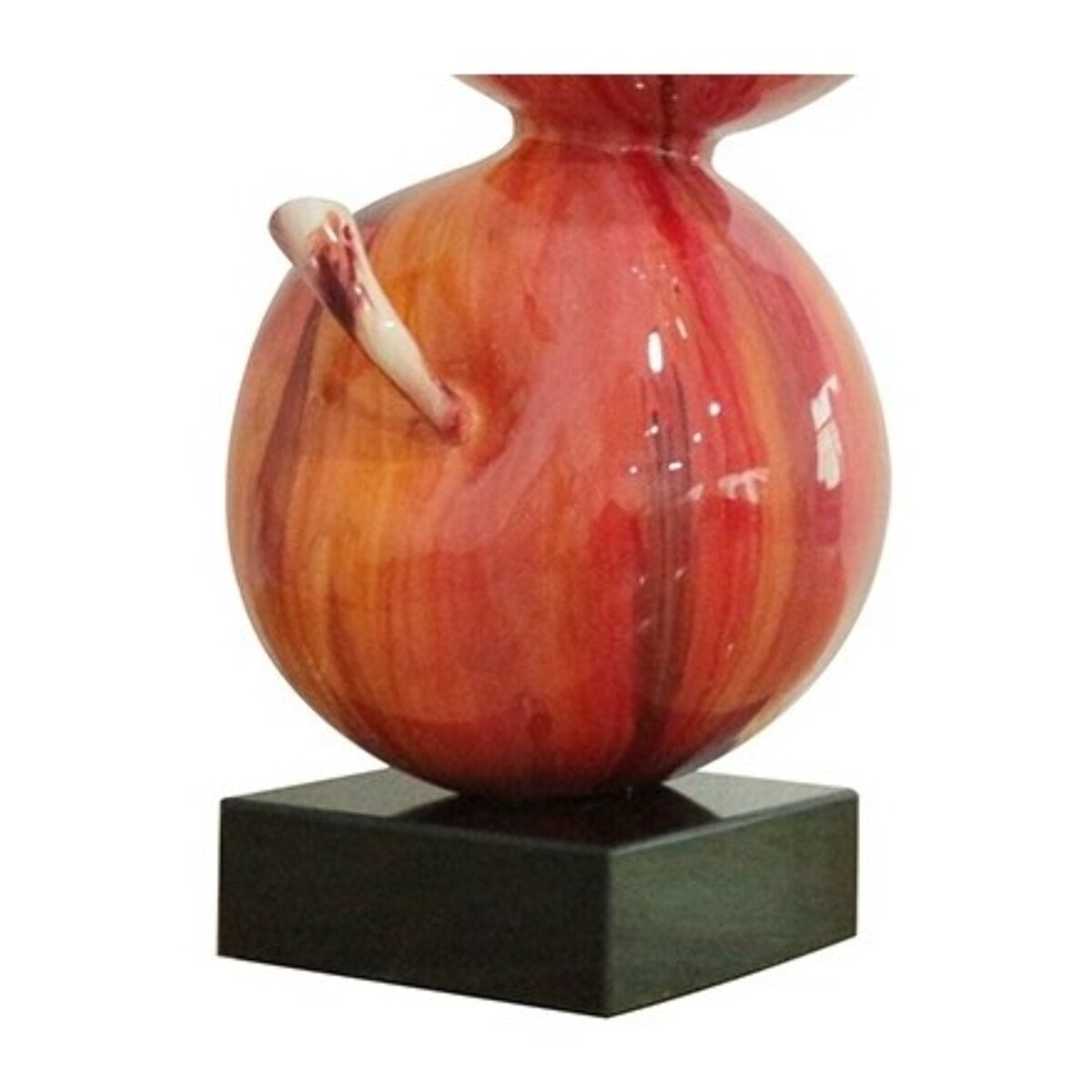 sculpture POMMES 49 cm laquée rouge acidulé - objet décoratif design contemporain abstrait - DUO POMMES