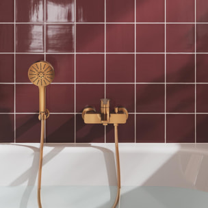 Ensemble de douche 3 jets avec support mural - Warm Sunset brossé
