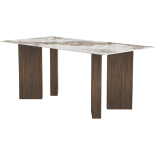 Table repas céramique - 180 cm - "Elma" - 8 places - Marron