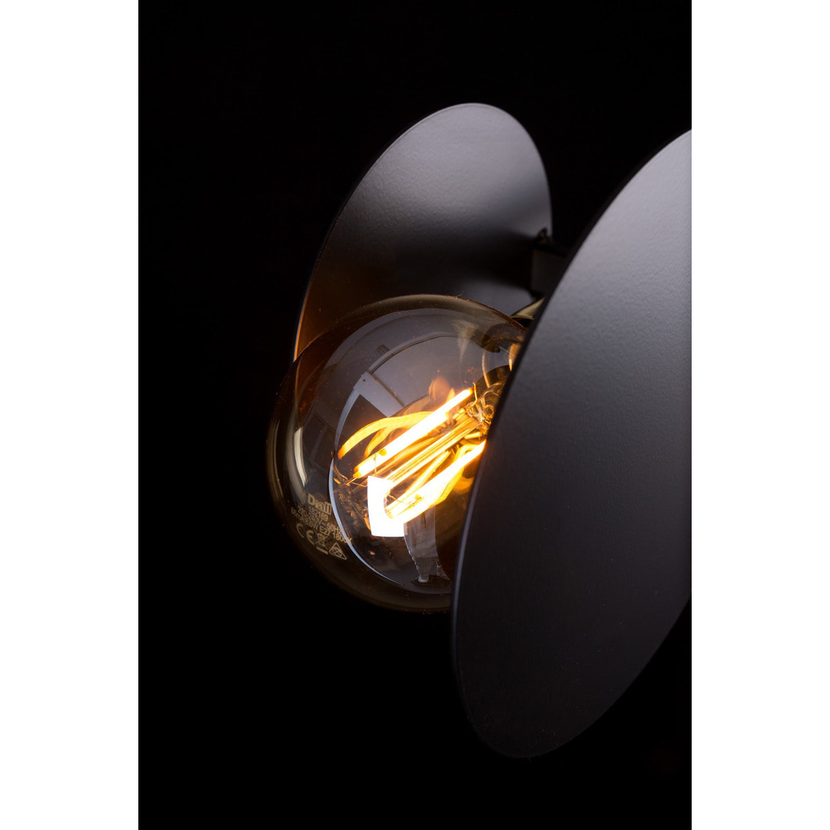 Lampada a sospensione Idea con cerchi geometrici in acciaio nero opaco