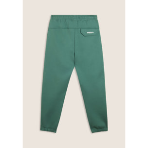 Pantaloni slim in interlock con stampa UT e cuciture
