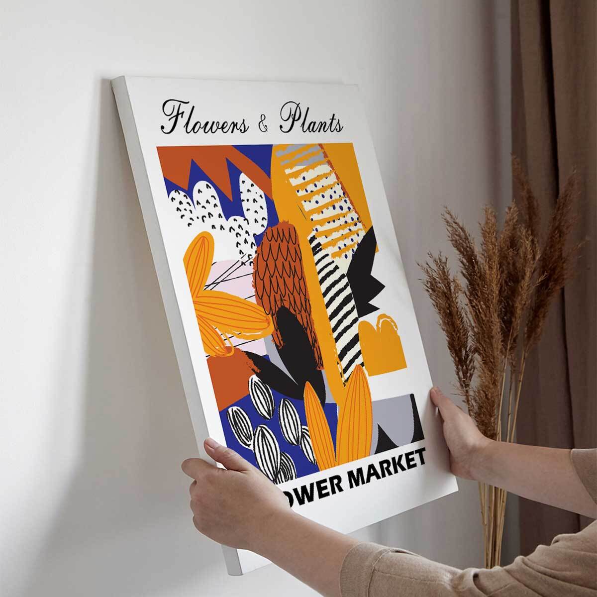 Tableau Flower Market fleurs abstraites design Toile imprimée