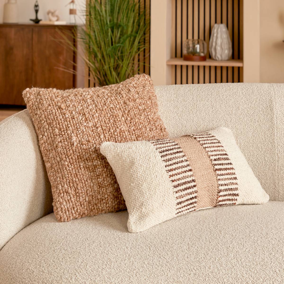 Coussin Striscia ivoire 50x30cm
