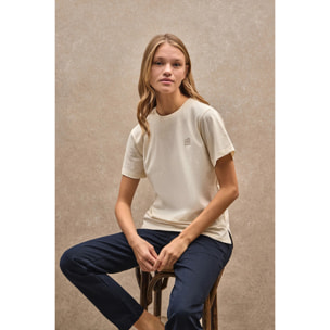 Maglietta ecrù dal fit dritto con toppa personalizzata Polo Club