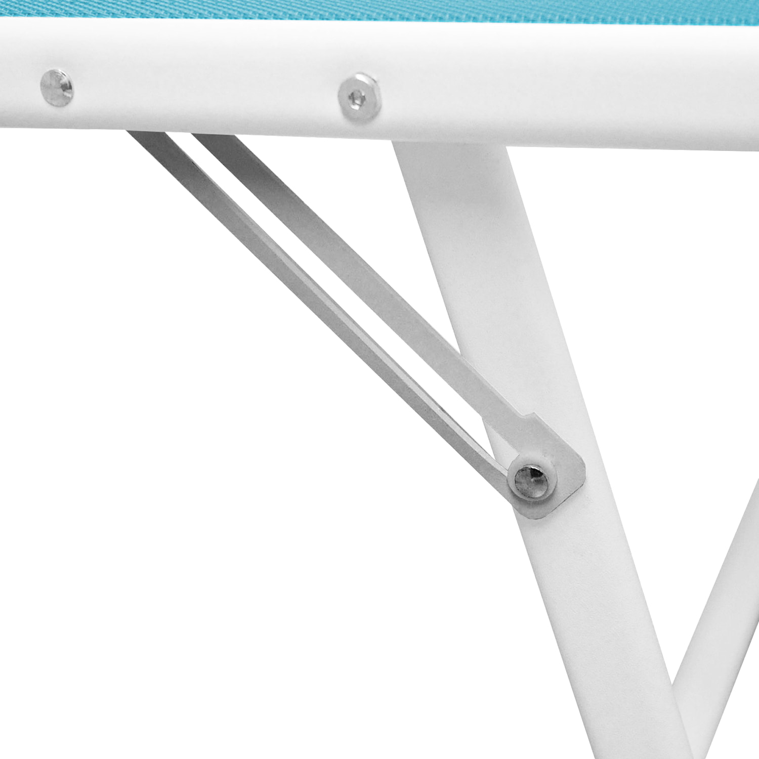 Lot de 2 bains de soleil SARDINIA en textilène bleu - structure blanche