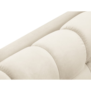 Canapé d'angle gauche "Bali" 5 places en velours beige clair