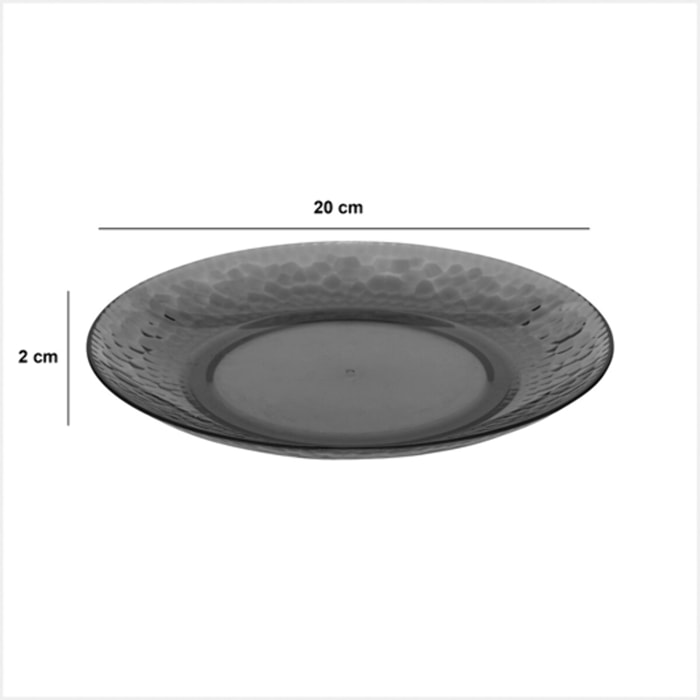 Assiette "Estiva" gris charbon D20cm