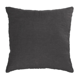 Kave Home - Fodera cuscino Elmina 100% lino nero 45 x 45 cm